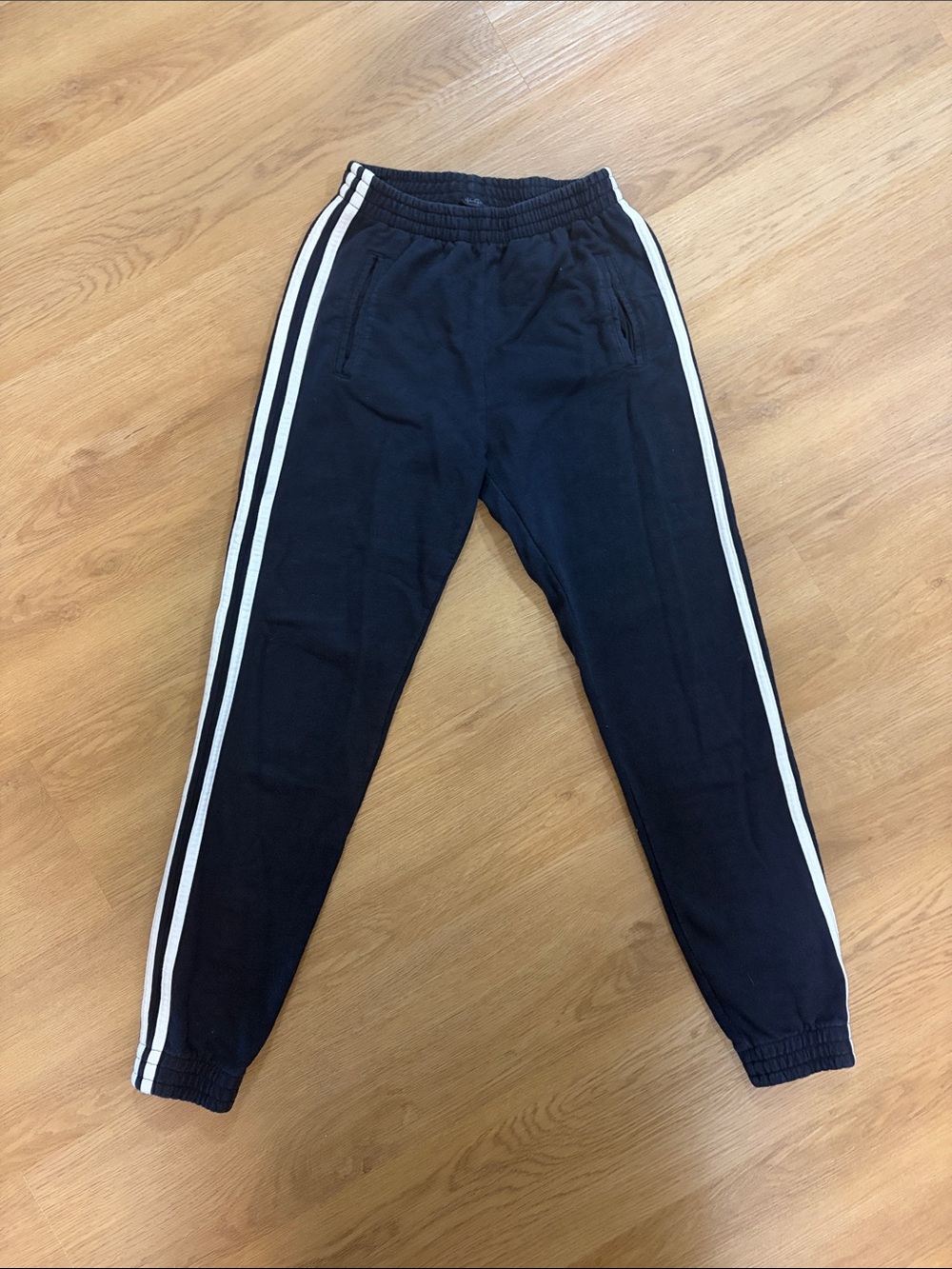 Brandy Melville Black Joggers with White Side Stripes